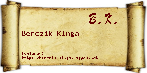 Berczik Kinga névjegykártya