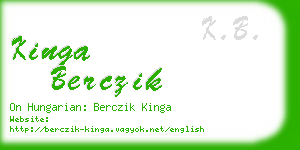 kinga berczik business card